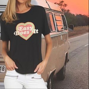 NWT Wildfox Couture Easy Does It Jet Black Tee